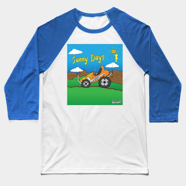 Sunny Days Orange Offroad Buggy Truck Baseball T-Shirt by Dad n Son Designs